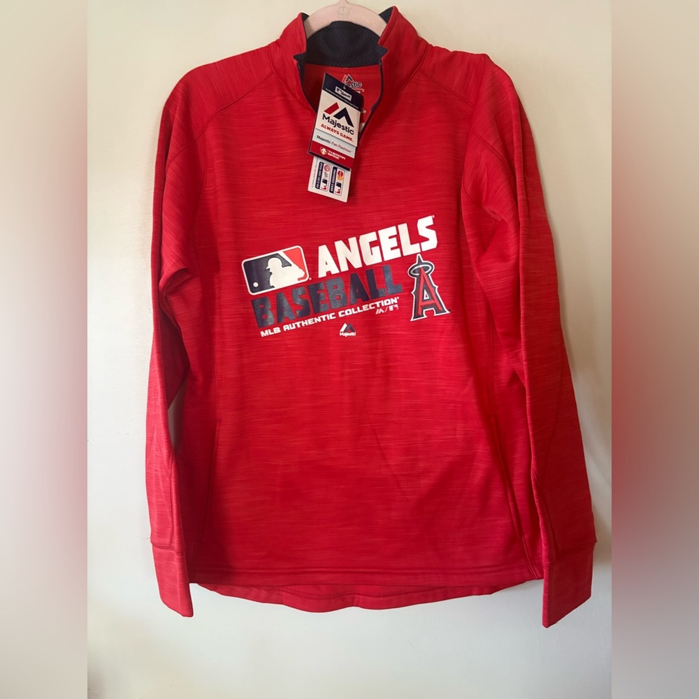 Ladies MLB Angels Genuine Merchandise 3/4 Zip Pullover Jacket Size XL NWT